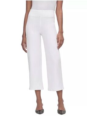 Frame Denim Women's Jetset Crop High Rise Wide-Leg White Cropped Pants NEW
